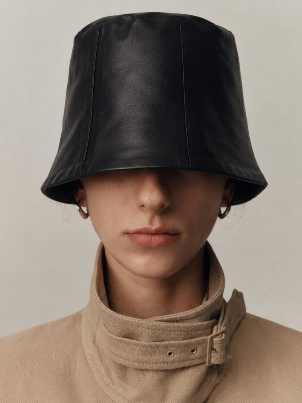 LOW CLASSIC Black Faux Leather Bucket Hat NWOT UNISEX